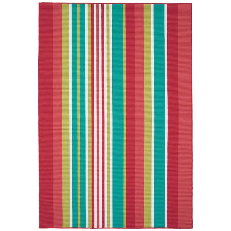 Voavah Coral Hand-Made Flatweave Indoor/Outdoor Area Rug - 8'6" x 11'6