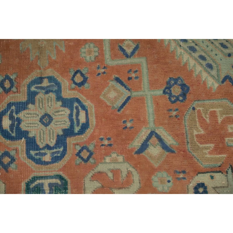 Hand Knotted Oriental 100% Wool Carpet Traditional Medallion Oranges & Rust Tabriz Area Rug - 6' 6'' X 4' 6''