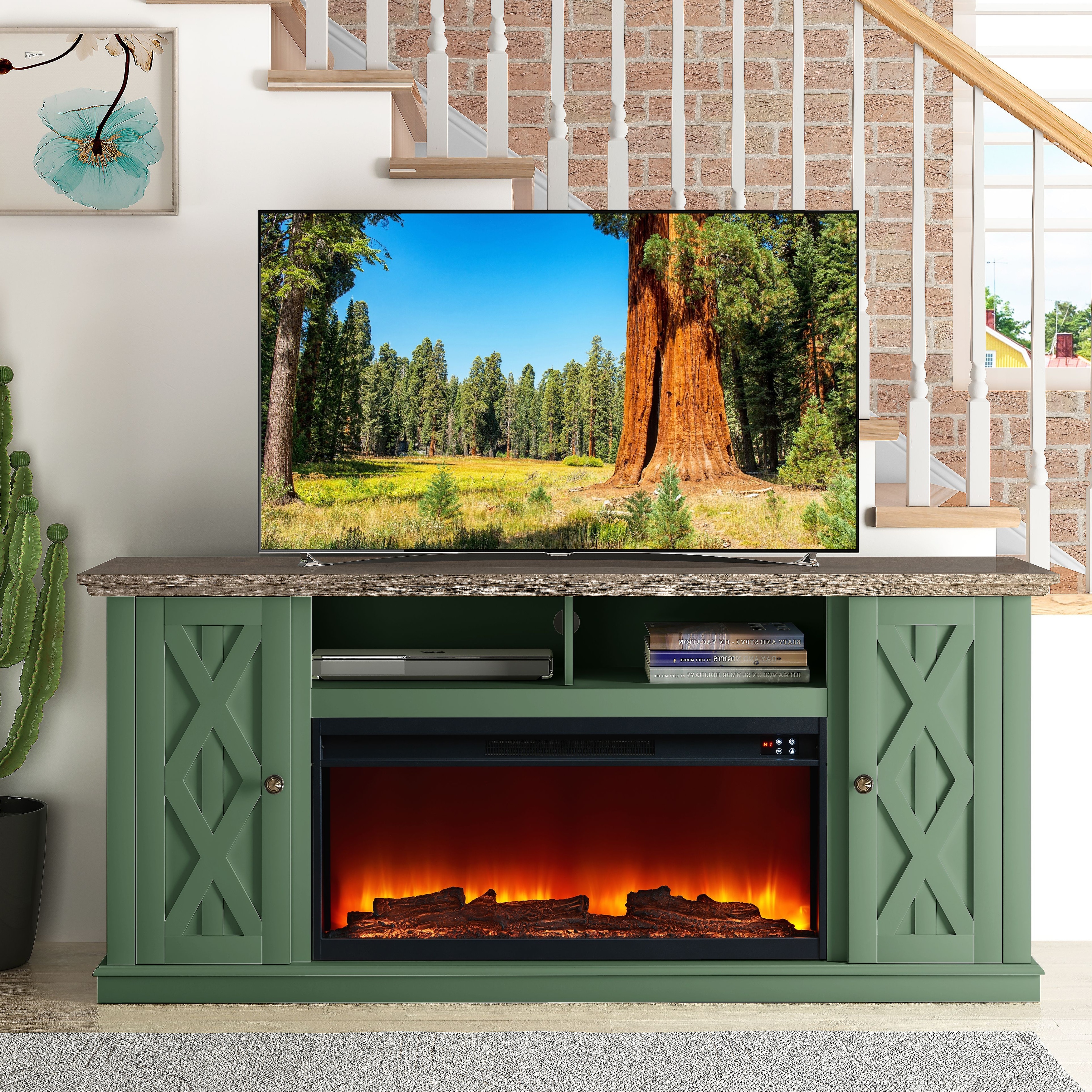 Avenue greene addison fireplace tv stand for tvs shop up to 75 inches