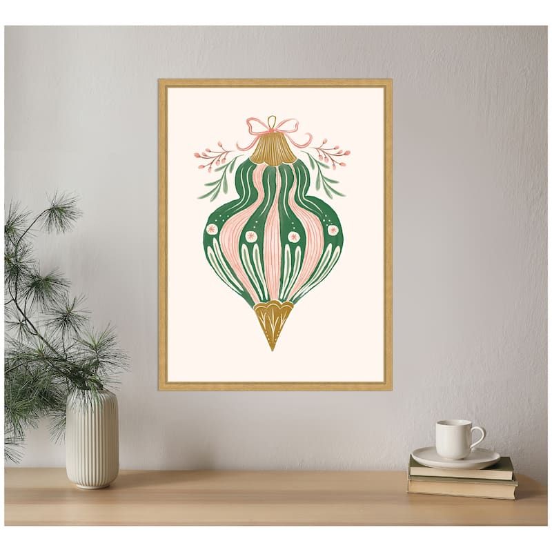 Kate and Laurel Sylvie Framed Canvas Holiday Ornament Collection 4 by Jill Labieniec