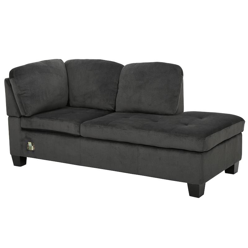 Modern L Shaped Sectional Sofa with Tufted Upholstery and Firm Cushions for Living Rooms or Guest Spaces