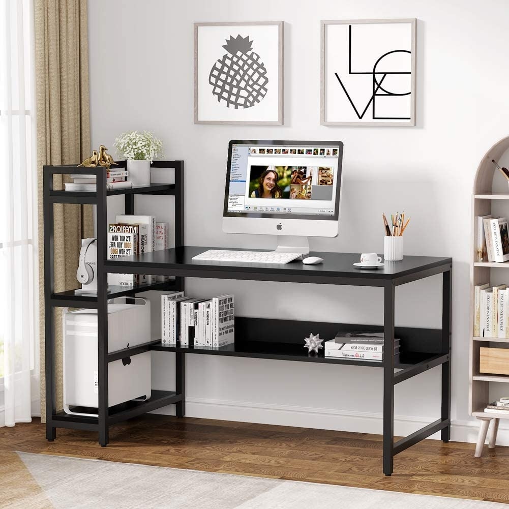 Desk with tower shelf discount