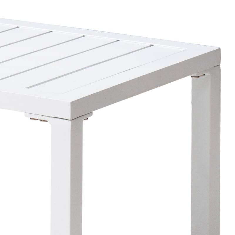 Outdoor Aluminum Chaise Lounge Chairs and Side Table, Sun Lounger with Adjustable Backrest