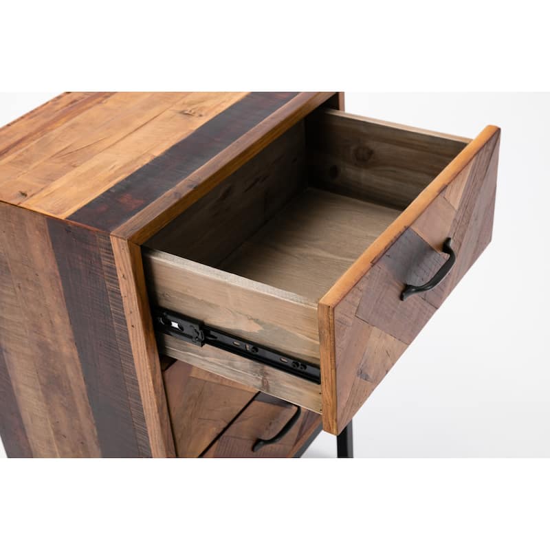Benton Oak Wood 3 Drawer Nightstand