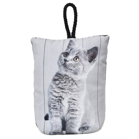 Kitten Print Fabric weighted Bag Door Stop 2.3 lbs - 8"H x 6"L x 4"W