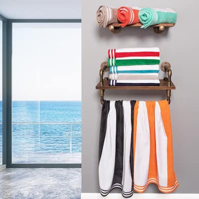 Cabana Stripe Oversized Cotton Beach 6 Piece Towel Set by Superior