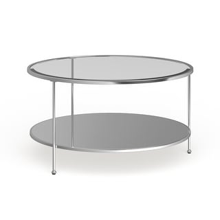 SEI Furniture Rainier Round Metal and Glass Coffee Coffee Table