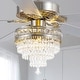 preview thumbnail 28 of 53, 52/62/72 Inch Crystal Fandelier Ceiling Fan with Lights and Remote, Reversible Motor 52 Inches-AC Motor - Nickle