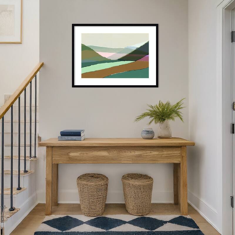 Layered Mountains And Valleys No. 1 by Cartissi Wood Framed Wall Art Print