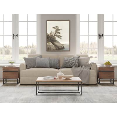WAMPAT Modern End Table, Farmhouse Sofa Table, Wood Rustic Side End Table for Living Room, Nighstand for Bedroom