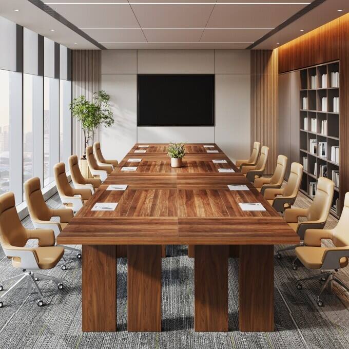 63-Inch Wooden Conference Room Table, Mid-Century Modern Meeting Table - 63-Inch