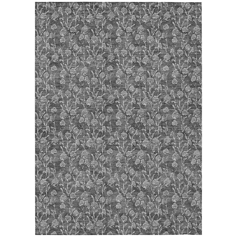 Machine Washable Indoor/ Outdoor Chantille Modern Floral Impressions Rug