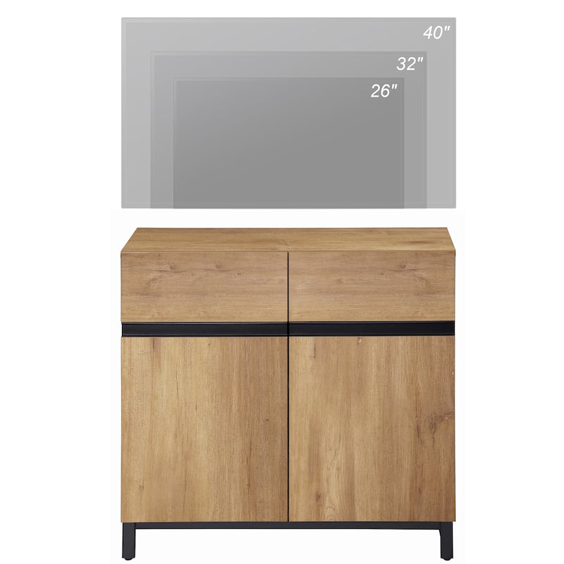 WAMPAT Modern TV Stand with Storage Cabinets for Living Room,Bedroom,Brown