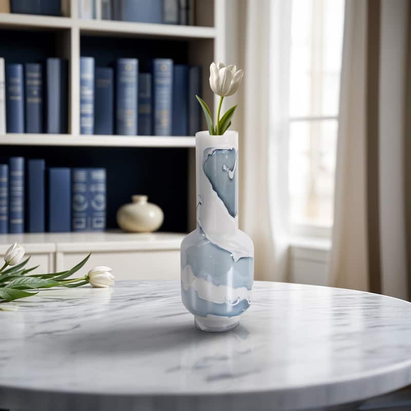 Glacier Bay Layered Cylindrical Glass Vase- Tall