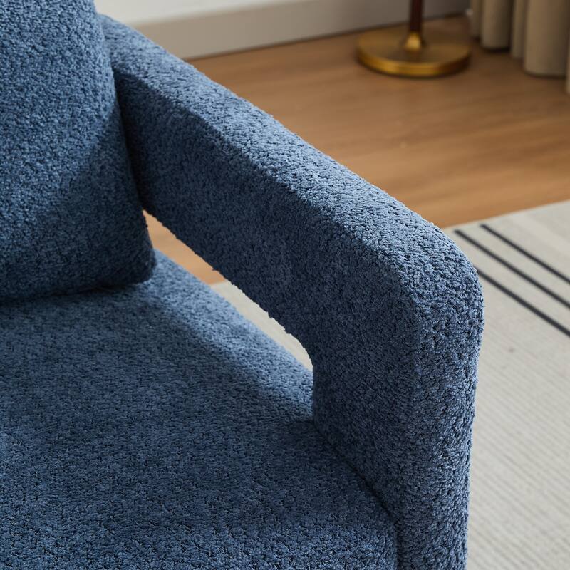 Upholstered Swivel Accent Chair, Modern Arm Chair with Open Back,360 Degree Swivel Lounge Club Chair with Removable Back Cushion