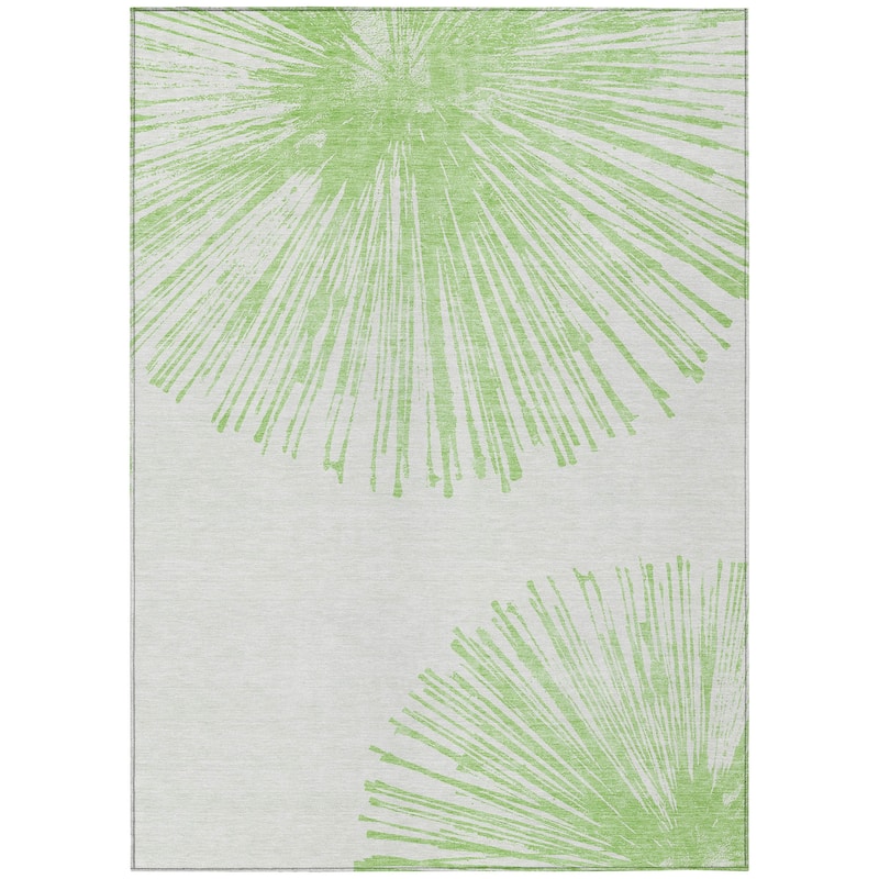 Machine Washable Indoor/ Outdoor Chantille Contemporary Burst Rug