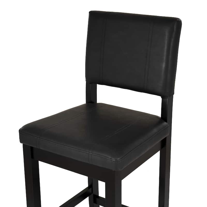 Linon Lombardy Faux Leather and Rubberwood Bar Stool