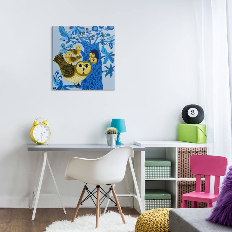 Stupell Playful Owls in Tree Canvas Wall Art Design By Kay Widdowson