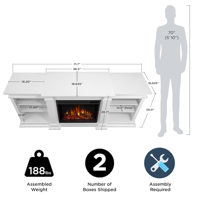 Fresno 72" Media Electric Fireplace by Real Flame
