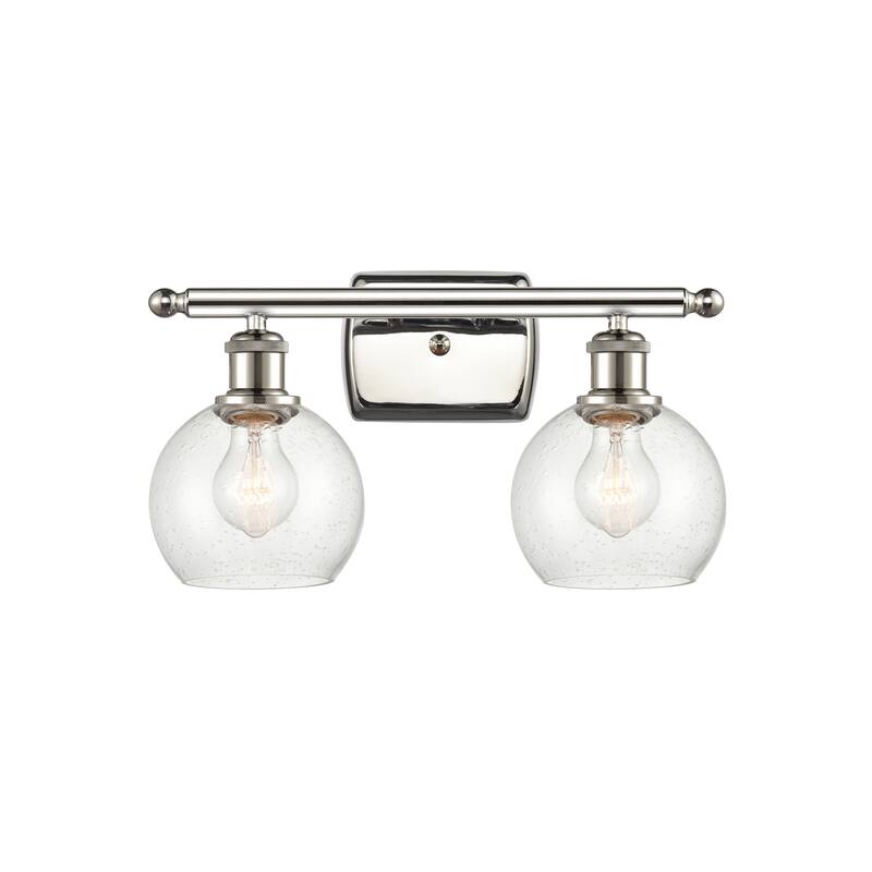 Innovations Lighting Athens 2 Light 16" Bath Vanity Light - Polished Nickel/Seedy