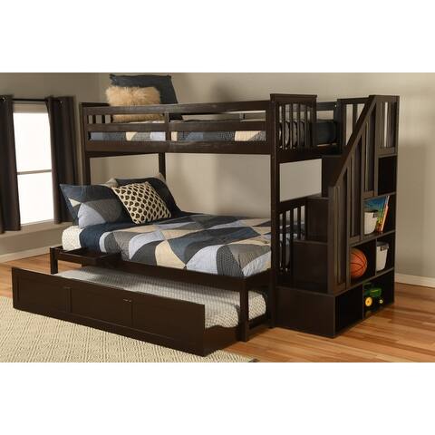 Somette Kelcie Bunk Bed with Stairs, Trundle and Tray