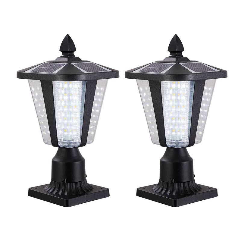 15" Solar Powered Outdoor Lantern, Modern Garden Outdoor Garden Yard Patio Decor for Pathways, Yards and Driveways