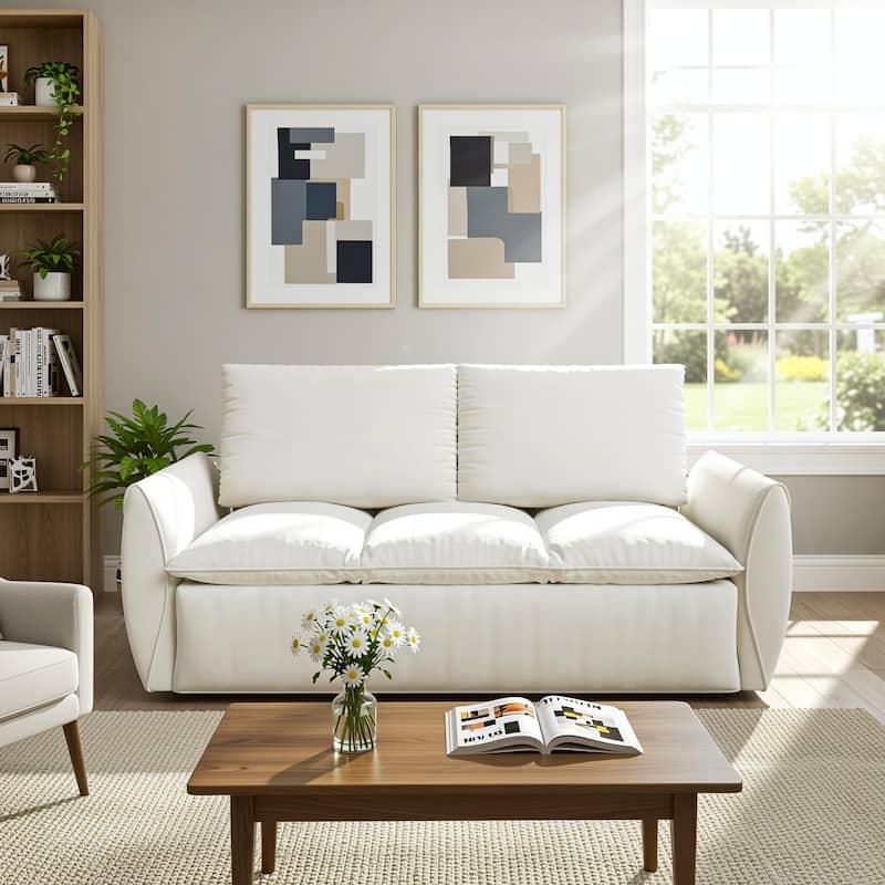 Homy Casa 70'' Velvet Pull-Out Sofa Bed, Convertible Sleeper Loveseat