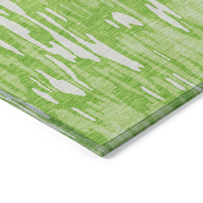 Machine Washable Indoor/ Outdoor Modern Watercolor Chantille Rug