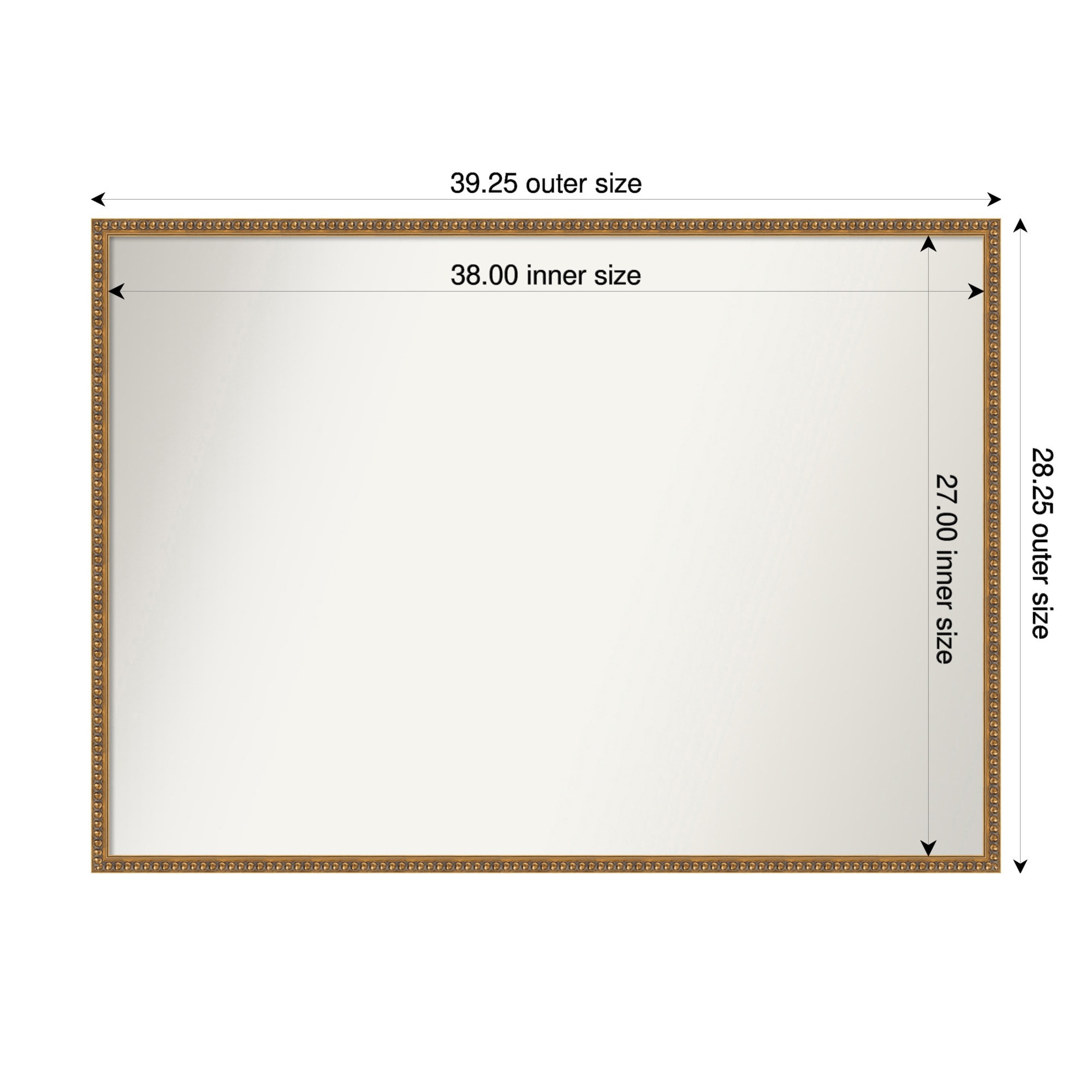 Bradford Bead Non-Beveled Wood Framed Wall Mirror