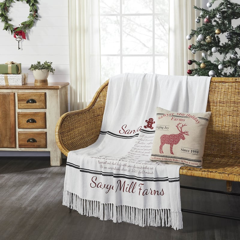 Sawyer Mill Santa Cookies Woven Throw 60x50