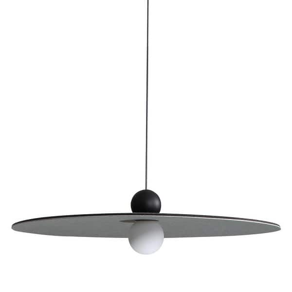 slide 2 of 6, Golden Lighting 3133-P24 Faroe 24" Wide Pendant Flecked Black / Grey