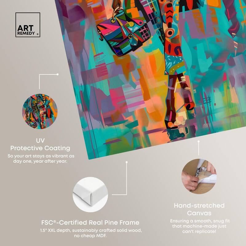 Bold Patchwork Style Canvas by Art Remedy, Gallery Wrapped
