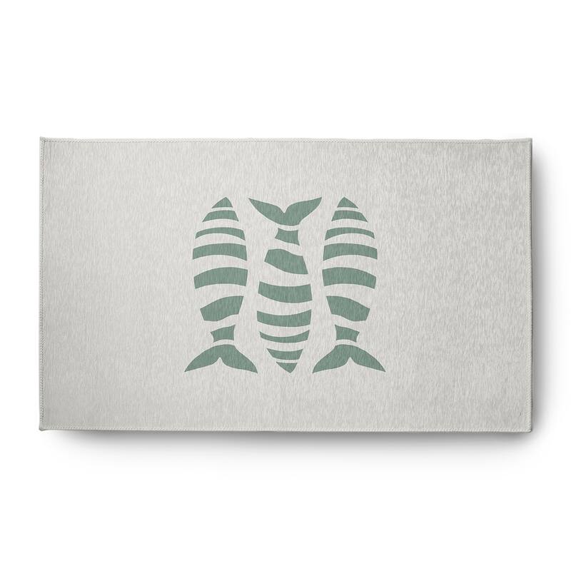 Puzzle Fish Nautical Indoor/Outdoor Rug - Sage - 3' x 5'