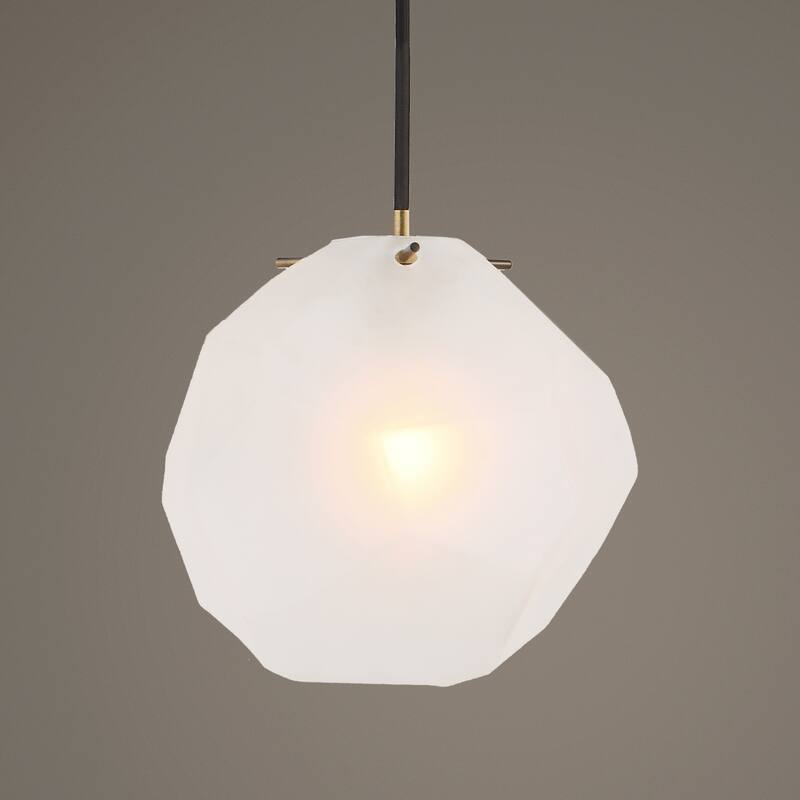 Geometric 1 Light Mini Ceiling Pendant - 8" - Brass
