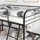 preview thumbnail 2 of 4, Metal Twin Loft Bed with Full-Length Guardrails and Storage Steps, Black