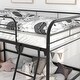 preview thumbnail 2 of 4, Twin Metal High Loft Bed with Ladder & Fence