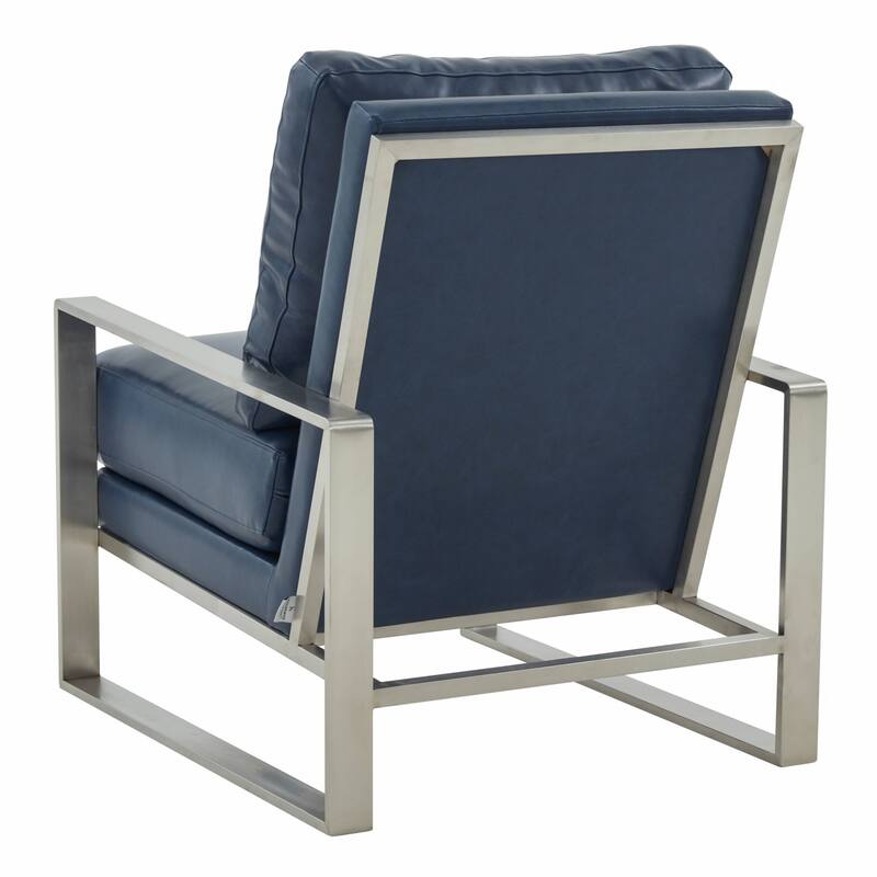 Jefferson Modern Velvet Accent Chair with Brushed Silver Frame, Plush Cushions, and Scratch-Resistant for Home or Office - 29.2