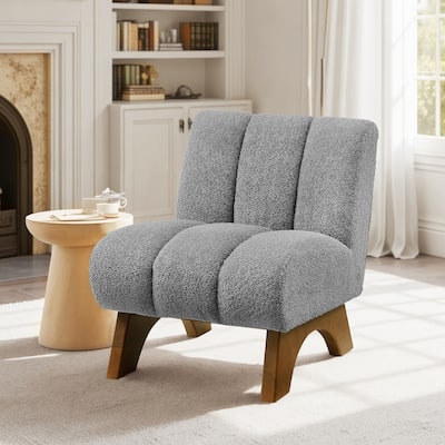 Art Leon Modern Wood and Fabric Accent Sofa Chair