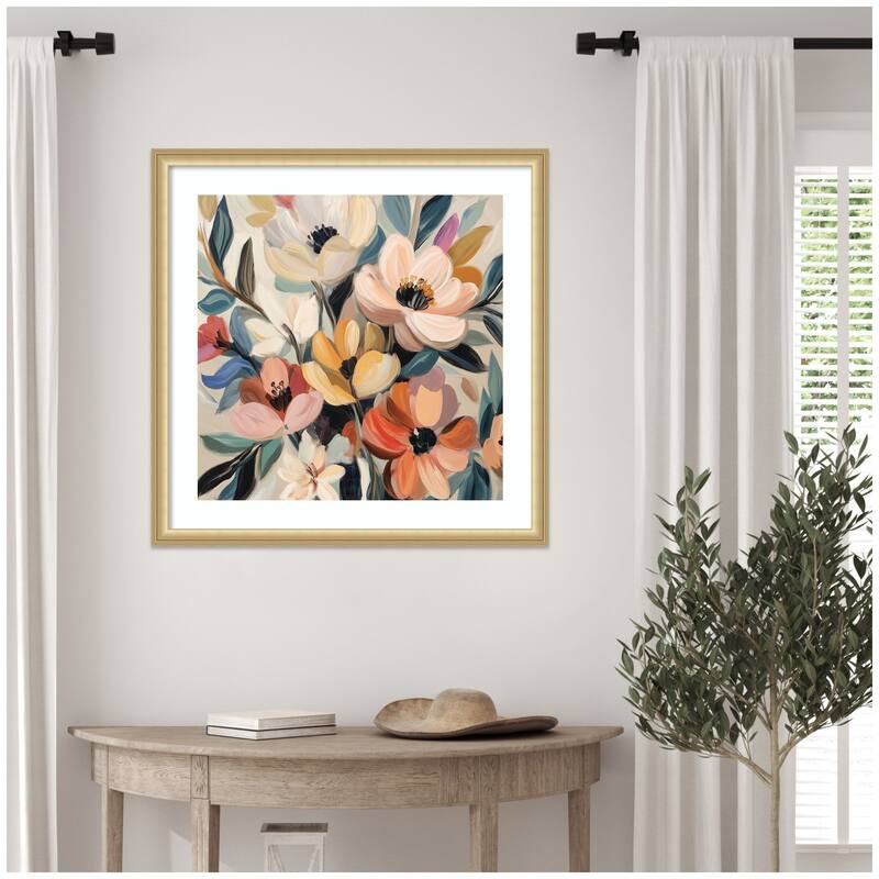 Kate and Laurel Framed Art Garden Bloom Abstract Bouquet II by The Creative Bunch Studio