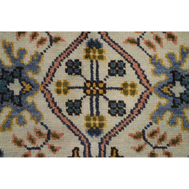 Hand-knotted Traditional Wool Multi-Colored Geometric Area Rug Oriental Carpet - 8' 2'' X 2' 6''