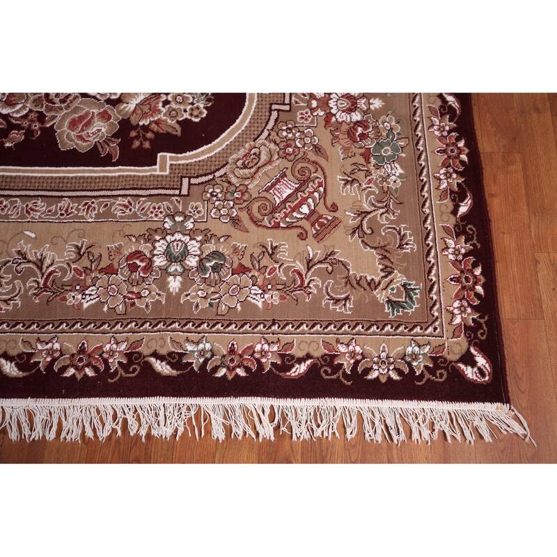 Victorian Style Kashan Turkish Area Rug Machine Made Carpet - 9'10" x 13'2"