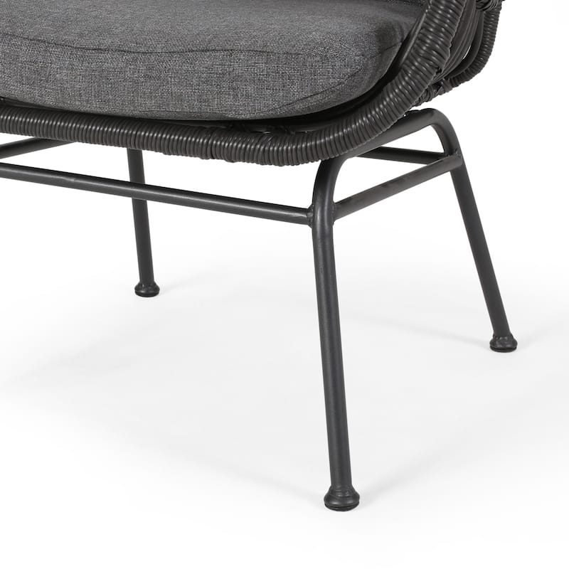 Montana Indoor/Outdoor Wicker Club Chairs with Cushion (Set of 2) by Christopher Knight Home