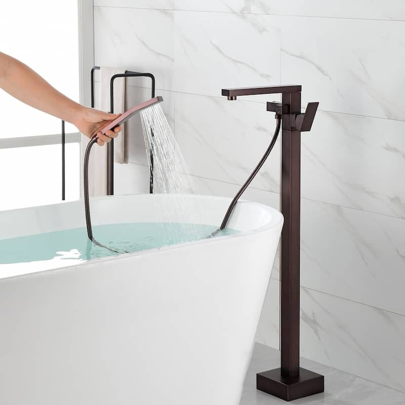 Freestanding Tub Shower Claw Foot Faucet with Handheld Spout - 10"37"