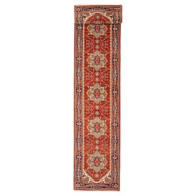 ECARPETGALLERY Hand-knotted Serapi Heritage Red Wool Rug - 2'7 x 19'9