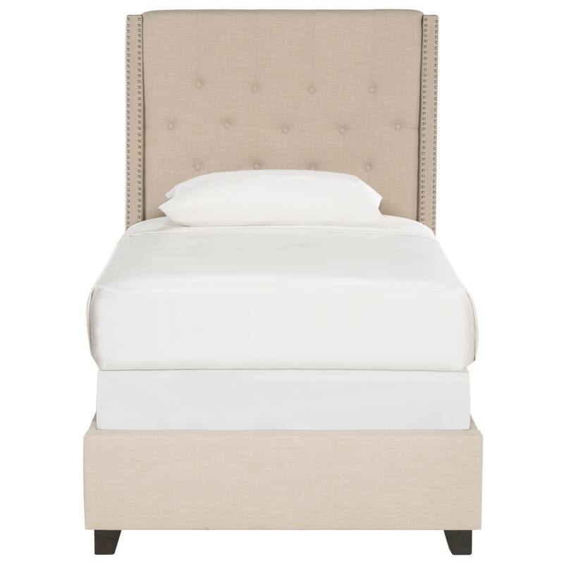 SAFAVIEH Suellen Upholstered Tufted Wingback Bed