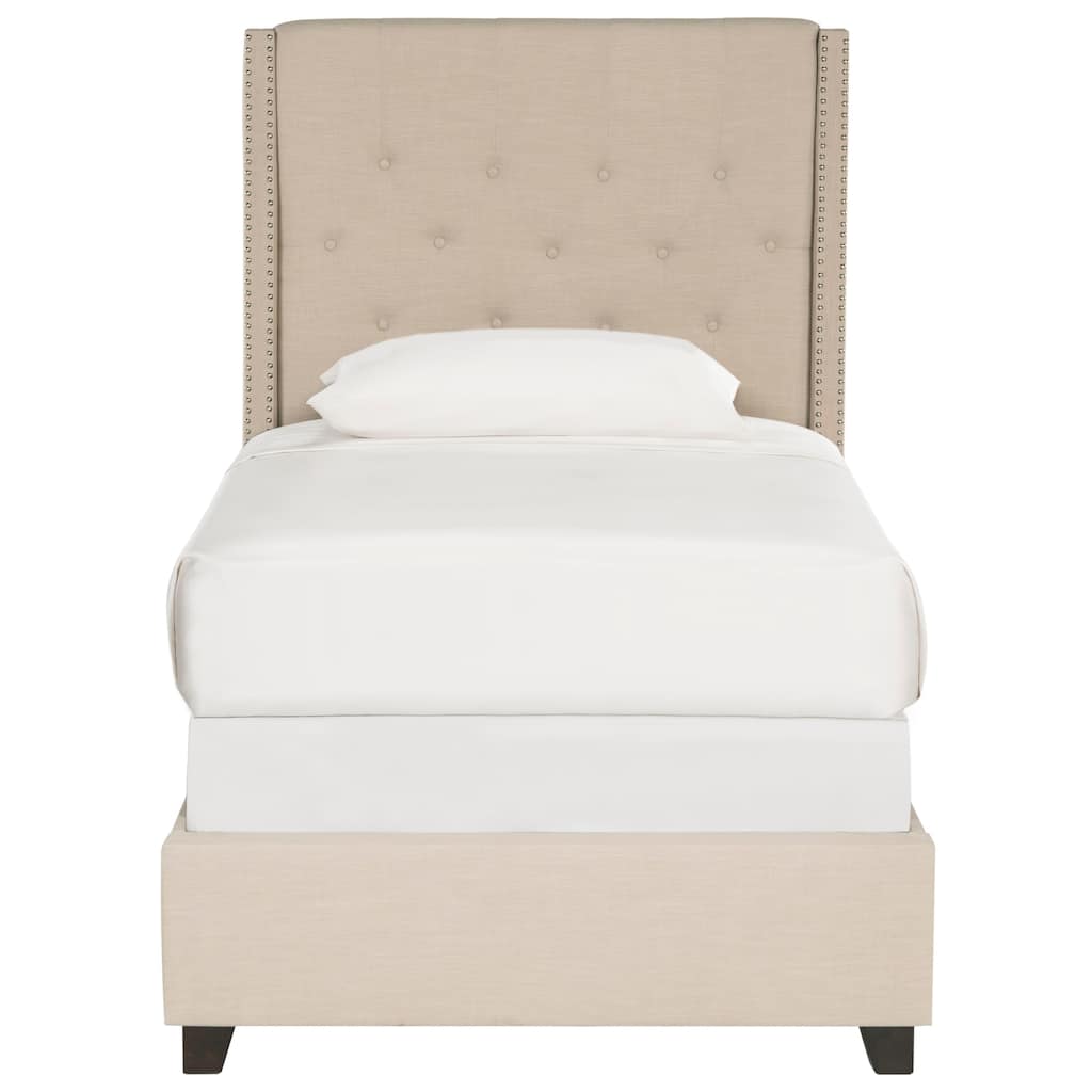 SAFAVIEH Suellen Upholstered Tufted Wingback Bed