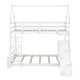 preview thumbnail 15 of 27, Kid Friendly Twin over Queen House Bunk Bed with Climbing Nets & Ramp