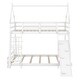 preview thumbnail 15 of 13, Modern Twin Over Queen Playful Design House Bunk Bed With Climbing Nets And Climbing Ramp For Bedroom