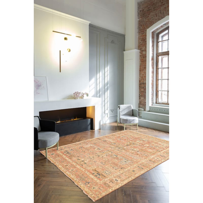 ECARPETGALLERY Hand-knotted Jules Serapi Light Red Wool Rug - 8'11 x 11'11