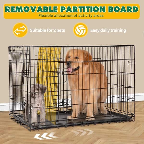 Kennel Divider Panels 2-Pack Metal Dog Crate Dividers Adjustable